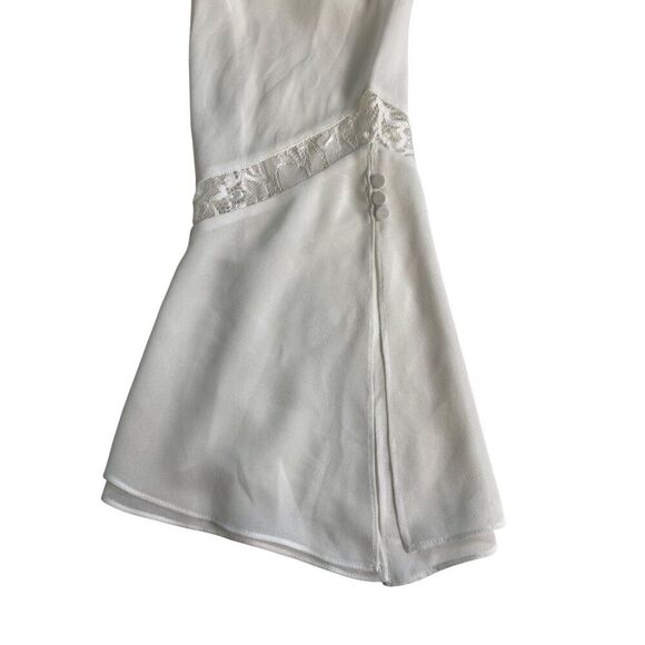 White House Black Market Women 10 Blouse White Lace Peasant Cottage Whimsigoth - Picture 16 of 16